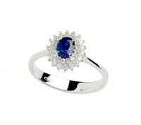 Anello Lunatica Donna in Oro bianco Zaffiro 0.48 Ct AZ88-14 - AZ88-14